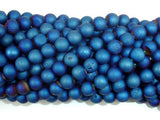 Druzy Agate Beads, Blue Geode Beads, 6mm, Round-Agate: Round & Faceted-BeadBeyond