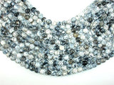 Dragon Vein Agate Beads, Gray & White, 8mm Faceted Round Beads-Agate: Round & Faceted-BeadBeyond