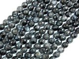 Black Labradorite, Larvikite, 6mm Faceted Round Beads, 14 Inch-Gems: Round & Faceted-BeadBeyond