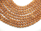 Rudraksha Beads, 9mm-9.5mm Round Beads-Wood-BeadBeyond