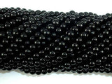 Black Stone, 4mm Round Beads-Gems: Round & Faceted-BeadBeyond