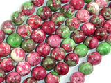 Rain Flower Stone, Red, Green, 10mm Round Beads-Gems: Round & Faceted-BeadBeyond