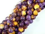 Rain Flower Stone, Purple, Yellow, 10mm Round Beads-Gems: Round & Faceted-BeadBeyond