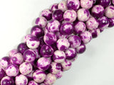 Rain Flower Stone, Purple, White, 10mm Round Beads-Gems: Round & Faceted-BeadBeyond