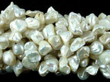 Fresh Water Pearl Beads, White with AB, Top drilled, Keshi-Pearls & Glass-BeadBeyond