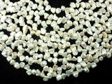 Fresh Water Pearl Beads, White with AB, Top drilled, Keshi-Pearls & Glass-BeadBeyond