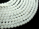 Matte White Jade Beads, 6mm Round Beads-Gems: Round & Faceted-BeadBeyond