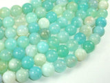 Banded Agate Beads, Light Blue, 10mm Round Beads-Agate: Round & Faceted-BeadBeyond