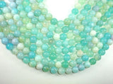 Banded Agate Beads, Light Blue, 10mm Round Beads-Agate: Round & Faceted-BeadBeyond