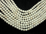 Matte White Fossil Jasper Beads, 8mm Round Beads-Gems: Round & Faceted-BeadBeyond