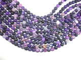 Matte Banded Agate Beads, Purple, 8mm Round Beads-Agate: Round & Faceted-BeadBeyond