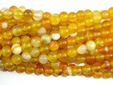 Banded Agate Beads, Yellow, 6mm Round-Agate: Round & Faceted-BeadBeyond
