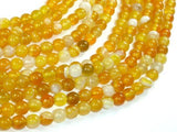 Banded Agate Beads, Yellow, 6mm Round-Agate: Round & Faceted-BeadBeyond