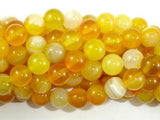 Banded Agate Beads, Yellow, 8mm Round Beads-Agate: Round & Faceted-BeadBeyond