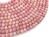 Matte Rhodonite Beads, Round, 6mm-Gems: Round & Faceted-BeadBeyond