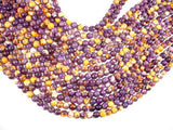 Rain Flower Stone, Purple, Yellow, 6mm Round Beads-Gems: Round & Faceted-BeadBeyond