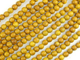 Yellow Wood Beads, Nangka Wood Beads, 6mm(5.8mm) Round Beads, 23 Inch-Wood-BeadBeyond