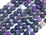 Matte Banded Agate Beads, Purple, 8mm Round Beads-Agate: Round & Faceted-BeadBeyond