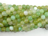 Banded Agate Beads, Light Green, 6mm-Agate: Round & Faceted-BeadBeyond