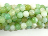 Banded Agate Beads, Light Green, 8mm Round Beads-Agate: Round & Faceted-BeadBeyond