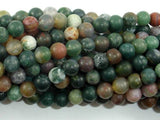 Matte Indian Agate Beads, Fancy Jasper Beads, 6mm-Gems: Round & Faceted-BeadBeyond