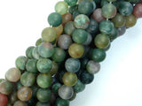 Matte Indian Agate Beads, Fancy Jasper Beads, 8mm-Gems: Round & Faceted-BeadBeyond