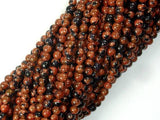 Gold Blue Sand Stone Beads, 4mm Round Beads-Gems: Round & Faceted-BeadBeyond