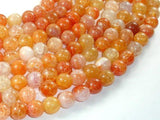 Dragon Vein Agate Beads, Orange, 10mm Round Beads-Agate: Round & Faceted-BeadBeyond
