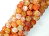 Dragon Vein Agate Beads, Orange, 10mm Round Beads-Agate: Round & Faceted-BeadBeyond
