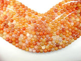 Dragon Vein Agate Beads, Orange, 10mm Round Beads-Agate: Round & Faceted-BeadBeyond