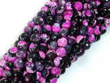 Agate Beads, Pink & Black, 6mm(6.3mm) Faceted Round Beads, 15 Inch-Agate: Round & Faceted-BeadBeyond