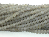 Matte Gray Agate Beads, 4mm Round Beads-Agate: Round & Faceted-BeadBeyond