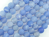 Frosted Matte Agate - Blue, 10mm Round Beads-Agate: Round & Faceted-BeadBeyond