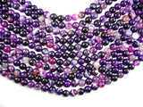 Banded Agate Beads, Purple, 10mm(10.3mm) Round-Agate: Round & Faceted-BeadBeyond