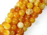 Banded Agate Beads, Yellow, 10mm (10.5mm) Round-Agate: Round & Faceted-BeadBeyond