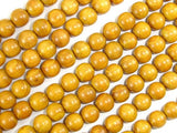 Yellow Wood Beads, Nangka Wood Beads, 8mm(7.8mm) Round Beads, 32 Inch-Wood-BeadBeyond