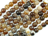 Banded Agate Beads, Brown, 8mm(8.4mm) Round-Agate: Round & Faceted-BeadBeyond