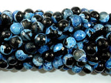 Agate Beads, Blue & Black, 8mm Faceted Round-Agate: Round & Faceted-BeadBeyond