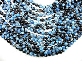 Agate Beads, Blue & Black, 8mm Faceted Round-Agate: Round & Faceted-BeadBeyond