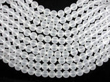Matte Clear Quartz Beads, Frosted Quartz, 12mm Round Beads-Gems: Round & Faceted-BeadBeyond