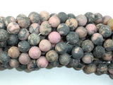 Matte Rhodonite Beads, 8mm, Round Beads-Gems: Round & Faceted-BeadBeyond