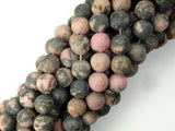 Matte Rhodonite Beads, 8mm, Round Beads-Gems: Round & Faceted-BeadBeyond