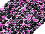 Agate Beads, Pink & Black, 6mm(6.3mm) Faceted Round Beads, 15 Inch-Agate: Round & Faceted-BeadBeyond