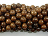 Gold Phoebe Ebony Beads, Gold Wire Sandalwood, 8mm Round Beads-Wood-BeadBeyond