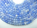 Frosted Matte Agate - Blue, 10mm Round Beads-Agate: Round & Faceted-BeadBeyond