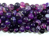 Banded Agate Beads, Purple, 10mm(10.3mm) Round-Agate: Round & Faceted-BeadBeyond