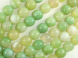 Banded Agate Beads, Light Green, 10mm(10.4mm)-Agate: Round & Faceted-BeadBeyond