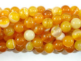 Banded Agate Beads, Yellow, 10mm (10.5mm) Round-Agate: Round & Faceted-BeadBeyond