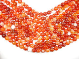 Banded Agate Beads, Red & Orange, 10mm-Agate: Round & Faceted-BeadBeyond