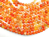 Banded Agate Beads, Orange, 10mm(10.5mm) Round-Agate: Round & Faceted-BeadBeyond